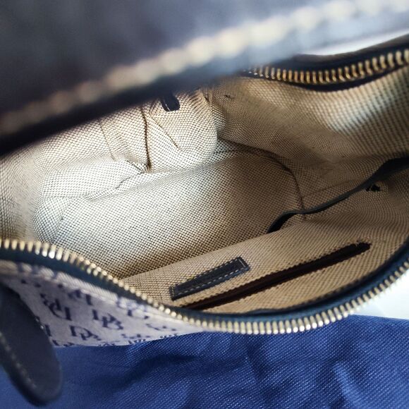 Vintage Dooney & Bourke Bag Signature Y2K 90S Blue Gray Dust Bag Canvas Leather - Picture 7 of 16